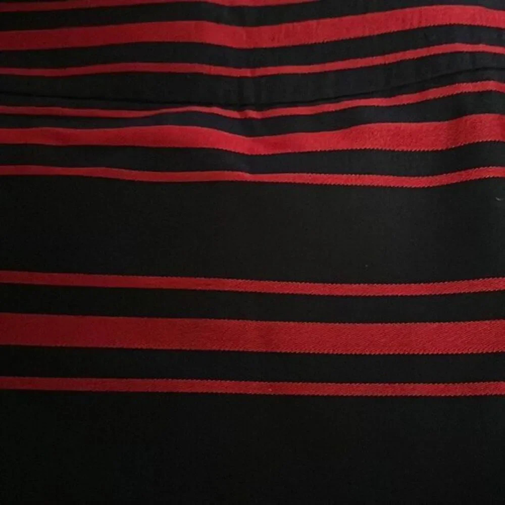 LOFT Navy Blue Red Striped Pencil Mini Skirt Size 2 - Picture 6 of 7